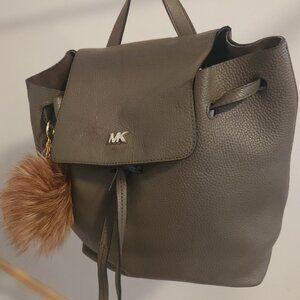 FURRY GOOD! Michael Kors FAUX FUR Bag Charm NEW Brown AUTHENTIC